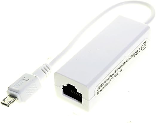 Micro USB to RJ45, Ethernet Adapter Dongle, Wired LAN Connection