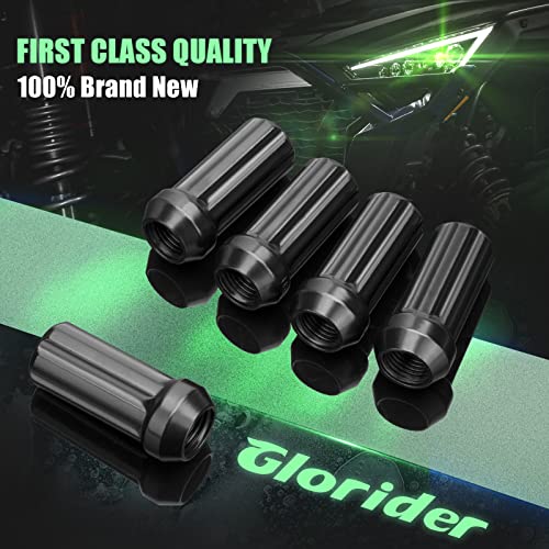 32pcs M14x1.5 Lug Nuts Spline Black, 14x1.5 Aftermarket Wheel Lug Nuts for F150 F250 F350 Silverado Sierra 2500 3500 with 2 Socket Keys Long Extended
