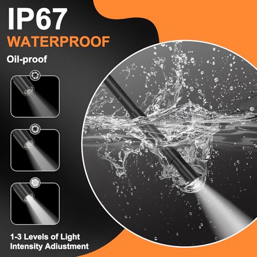 Endoscope Camera with Light, 5.5mm Waterproof Borescope with 4.3" HD Screen, 33ft Semi-Rigid Cable for Automotive, Plumbing, Pipe Inspection 4.3IN-33FT
