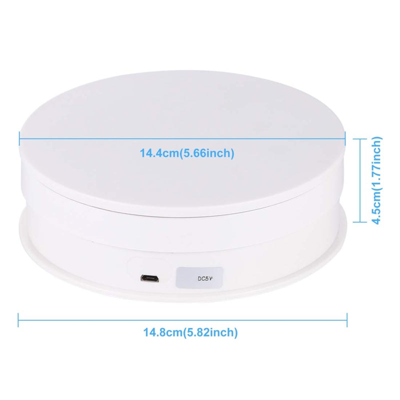 PULUZ Mini Photo Studio Light Box Kit with 360 Degree Motorized Rotating Turntable Display Stand for Photography Products and Shows（White）
