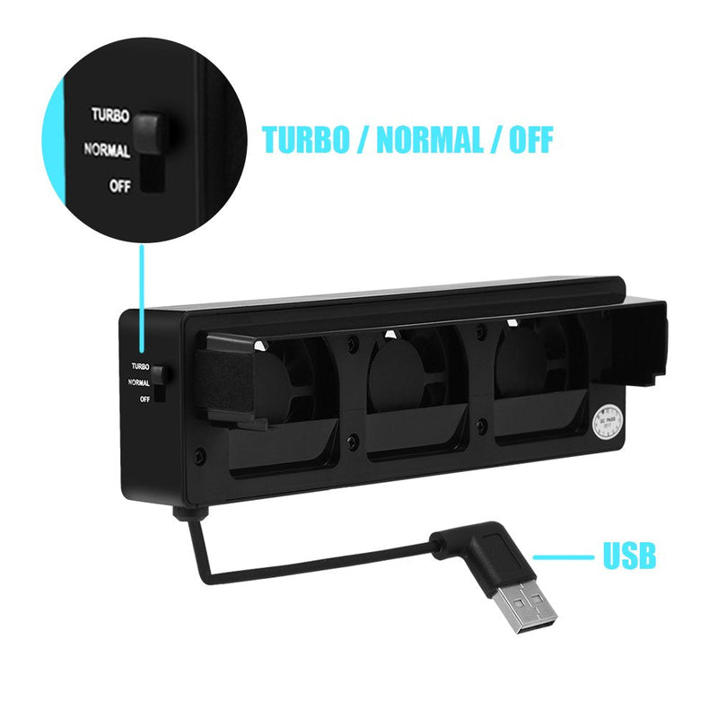 Bewinner USB Cooling Fan Base Stand Dock for Game Console - 3 Fans Cooler Holder Bracket, External Cooling