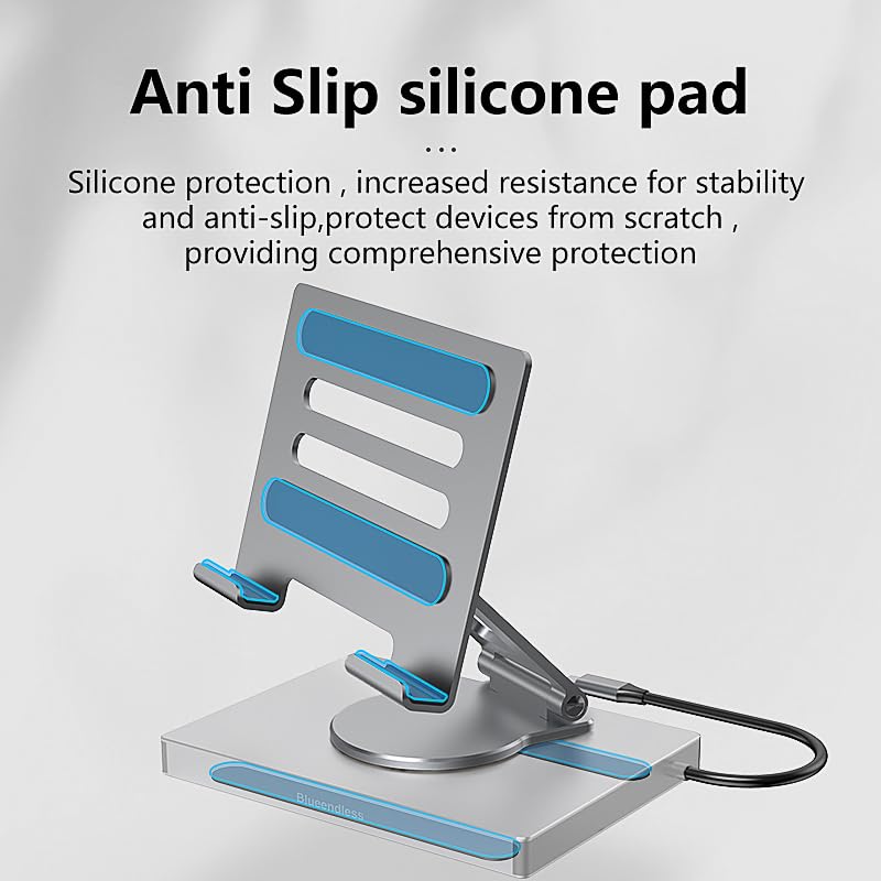iPad Pro USB C Hub, Adapter for iPad Pro M4 M2 M1 13 12.9 11 Inch iPad Air Docking Station Foldable with 4K 60Hz HDMI, PD Charging, SD/TF Card Reader, 3 USB 3.0, 3.5 mm Audio, iPad Dock Stand
