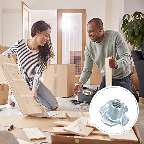 T Nuts 1/4"-20,5/16"-18, 3/8"-16(150 Pack), 4-Pronged tee Nuts for Wood Furniture, Rock Climbing Holds, Cabinetry (T-Nuts Kit) T-Nuts Kit