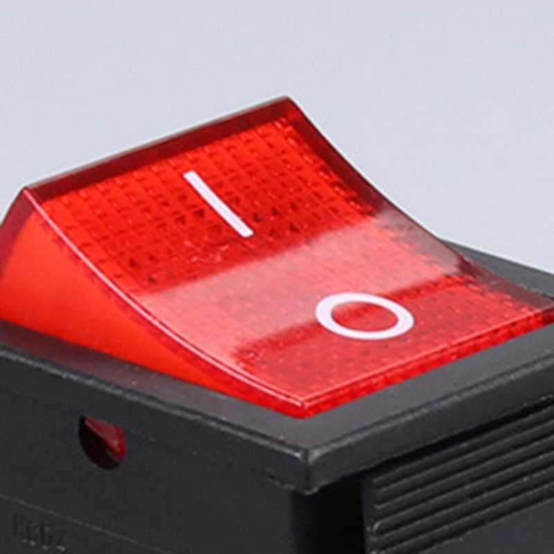 JINXIAN Pack of 4 basic switches, rocker switches, AC 250V 16A 125V 20A toggle switch red luminous with waterproof cover, widely used for various types of electrical black