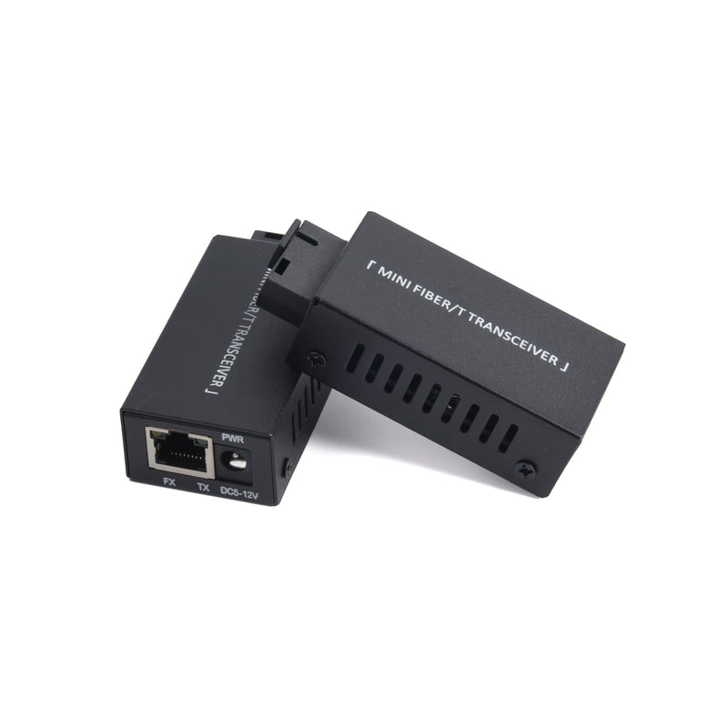 1 Pair Mini Gigabit Fiber Optical Media Converter - Fiber to Ethernet Converter, SC to RJ45, 100/1000Mbps Up to 20Km, with US Power Supply
