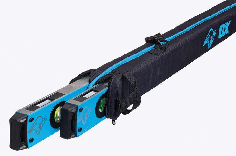 OX Tools Pro Level Bag - Level Carrying Case for 24", 48" & 72" | Fits 3 levels simultaneously - padded sides, robust zippers, shoulder strap & carry handle included