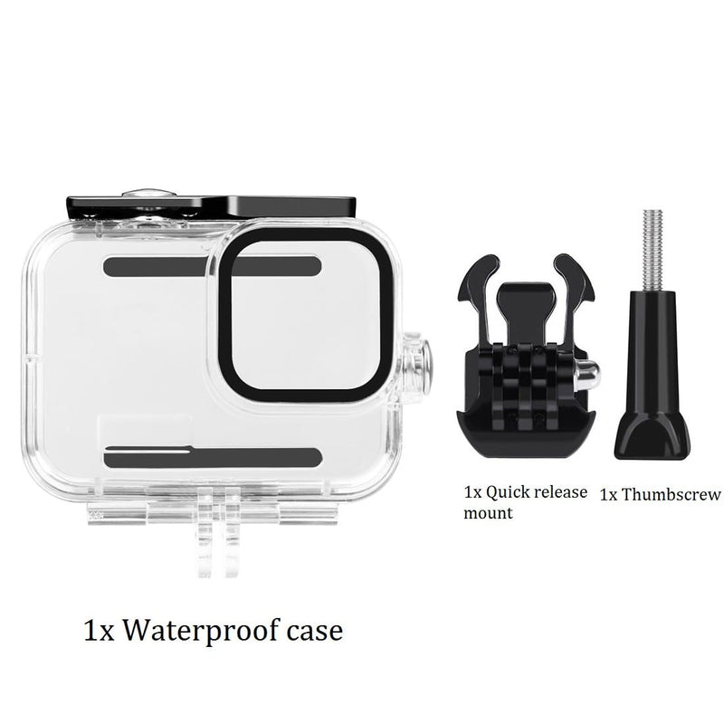 60M/196FT Waterproof Case for GoPro Hero12 Black/Hero11 Black/Hero10 Black/Hero9 Black Camera Accessories,Underwater Deep Diving Protective Shell for Hero12/11/10/9 Black