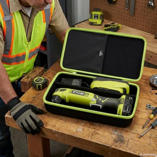 Tourmate Hard Case for ONEAND 18V Cordless 3/8 in Right Angle Drill | Compact Travel Storage, Shockproof EVA Shell, Fits Tool, Charger & Battery (Black, Case Only)
