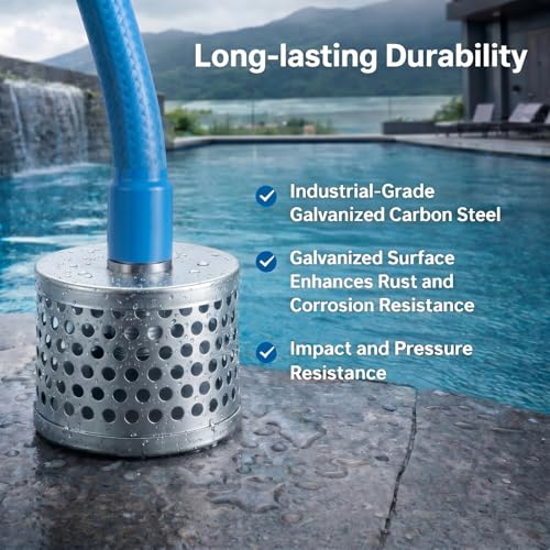 Fumete 2 Inch Pump Strainer Round Hole Suction Strainer Filter