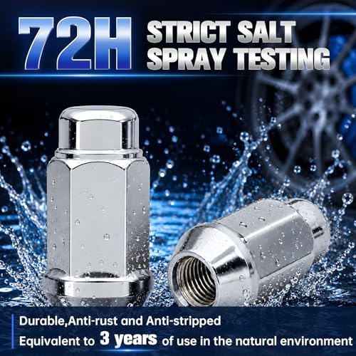 HALNAR 20pcs M12x1.25 Wheel Lug Nuts Set Chrome Closed End 3/4" Hex 1.72" L