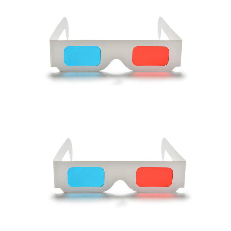 100 Pairs 3D Cardboard Glasses Universal Anaglyph 3D Glasses Cardboard Paper Red Blue Cyan or Movie (100 Pairs) 100 Pairs