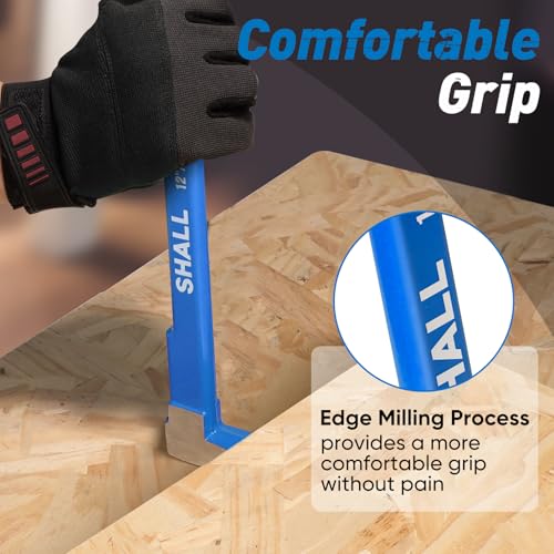 SHALL 4-Piece Pry Bar Set, 12-Inch Cats Paw Nail Puller, 10-Inch & 7.5-Inch Flat Claw Pry Bars, 8-Inch End Cutting Pliers, Utility Wonder Crowbar, Nail Remover Tool for Baseboard, Floor, Nails Removal