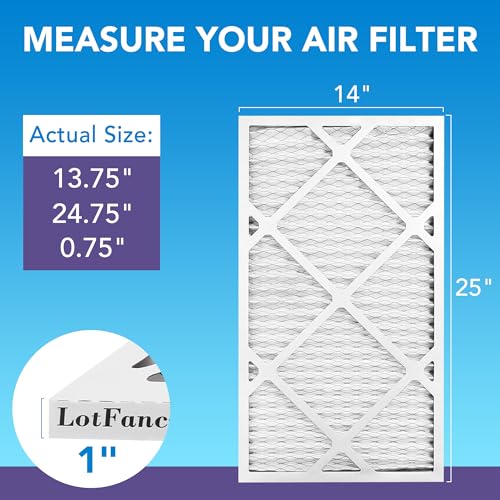 LotFancy 14x25x1 Air Filter MERV 11 4-Pack Pleated for Home Furnace HVAC AC MERV 11 4pcs