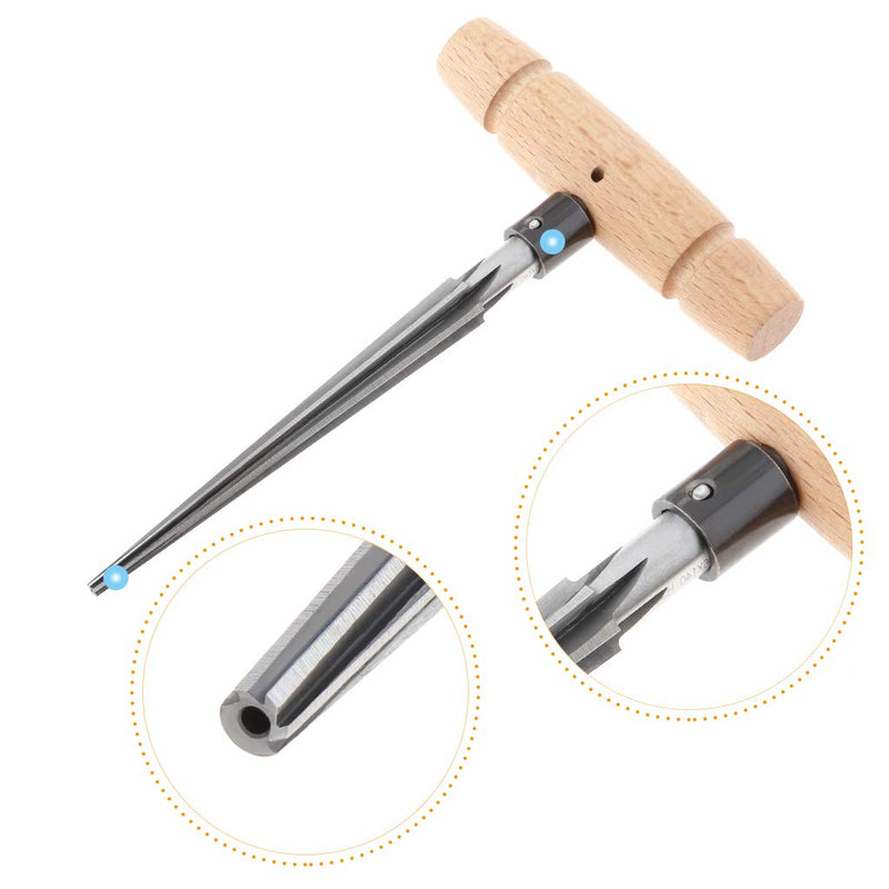 Alnicov T Handle Tapered Hand Reamer 4 Fluted Chamfer Guitar Woodworker Cutting Tool