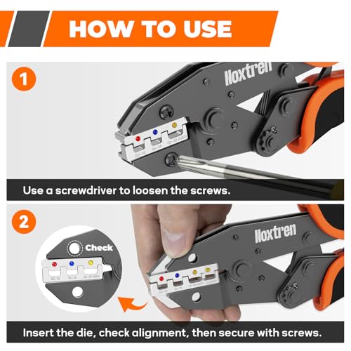 6-in-1 Ratcheting Wire Crimper Set with Interchangeable Dies 6-Piece Crimping Tool Set