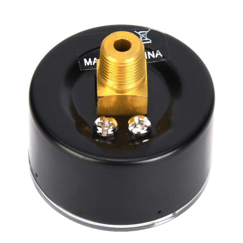 Mechanical Pressure Gauge, 1/8" BSPT Axial Pressure Gauge for Air, Oil and Water (0-15psi, 0-1bar)