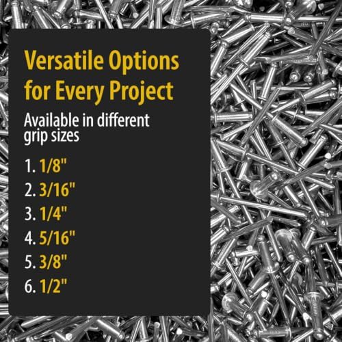 1000 Qty 304 Stainless Steel Blind Rivets Bulk (#4-4) 1/8" Diameter x 1/4" Grip (BCP455)