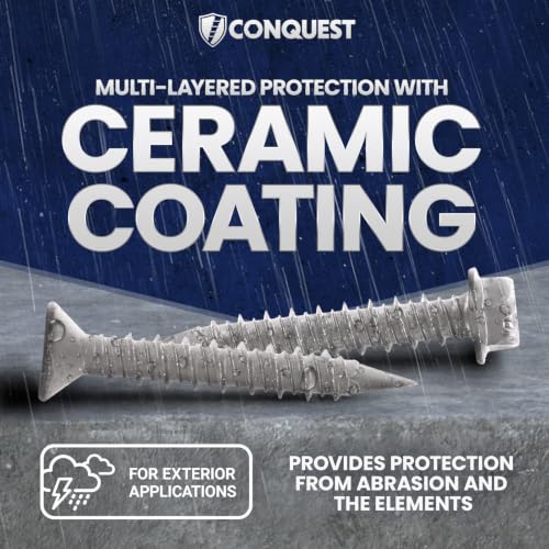 Conquest T-30 Flat Head Concrete Screws with Drill Bit 1/4” x 3-1/4” 1/4" x 3-1/4"