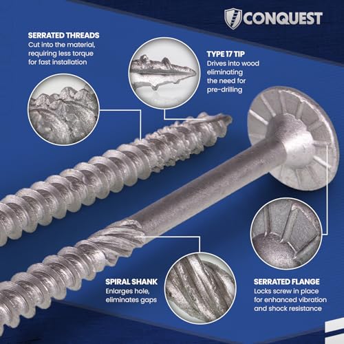 Conquest Structural Wood Screws 0.275" x 6" 50 0.275" x 6"