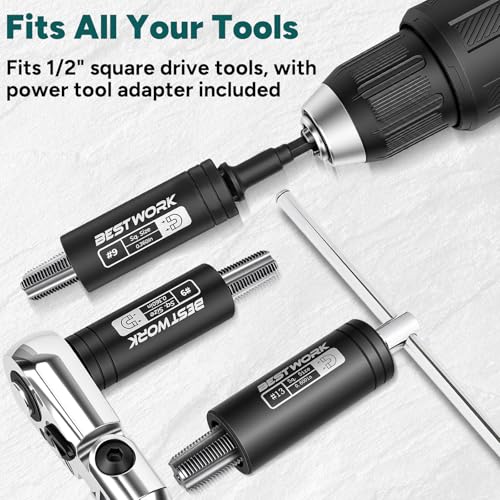 6pcs Magnetic Tap Socket Set, Large 1/2" Drive Tap Holder Socket 6pc Large Tap Socket