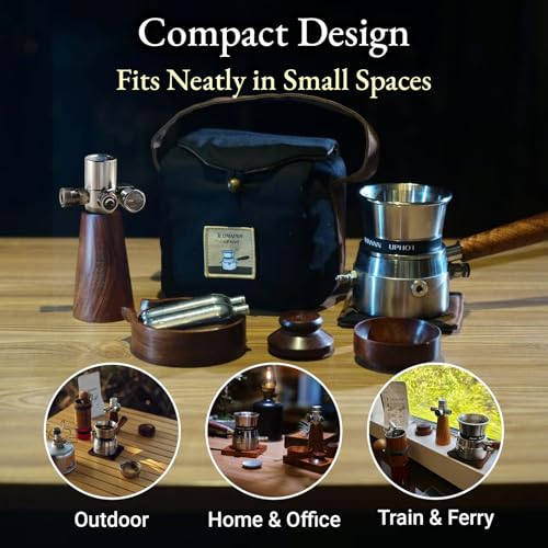 Carrying Case for UPHOT & UPTANK Portable Espresso Machines, Travel Coffee Bag with CO₂ Cartridge Storage & Heat-Resistant Mat (Dunkelblau, R-Bag) Dunkelblau