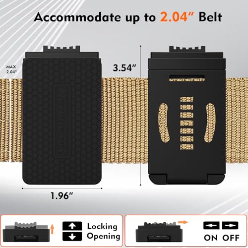 MUTUACTOR 2 PCS Magnetic Tool Belt Clip,Anti-Slip Heavy-Duty Magnetic Mount Tool Belt Holster