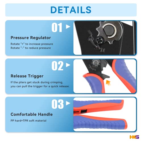 HKS Coax Ratchet Crimping Tool Set for Coaxial RG Cable RF Connector with 5 Changeable Dies Crimper with 5 Dies