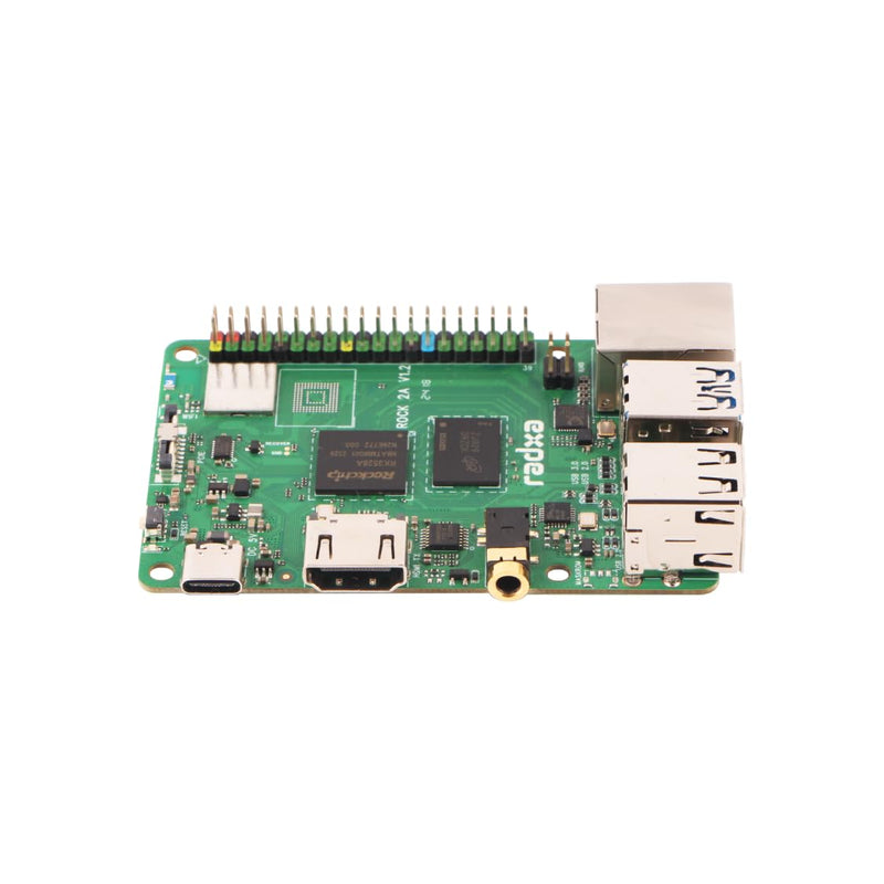 Radxa Rock 2A Single Board Computer, RK3528A Quad-Core CPU, GPU, 4K HDMI and Gigabit Ethernet (RS113-D4T0) Radxa ROCK 2A 4GB