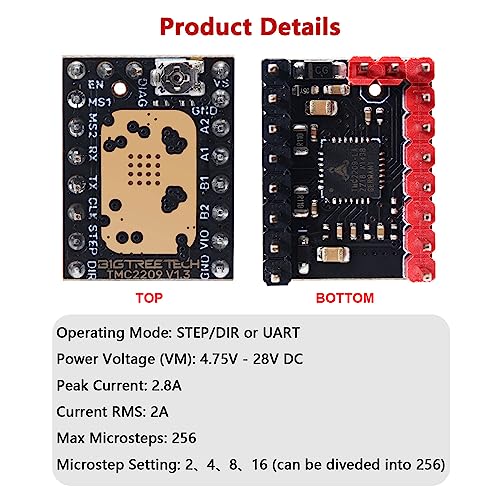 BIGTREETECH TMC2209 V1.3 Stepper Motor Driver UART,Step/DIR Mode TMC2209 V1.2