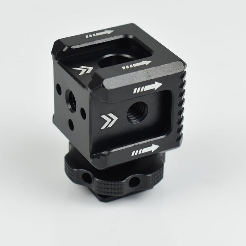 Triple Cold Shoe Mount Bracket, Camera Hot Shoe Mount Adapter with 1/4" Screw Holes for Flash Light Monitor Video Mic Compatible with Canon Nikon Camera Camcorder
