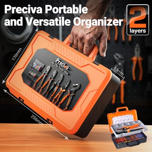 Preciva 2100PCS Ferrule Crimping Tool Kit, AWG 23-7 (0.25-10mm²) Self-Adjusting Ratchet Ferrule Crimping Tool with Storage Case - Quadrilateral Wire Crimp Pliers for Electrical, Car, Audio & DIY
