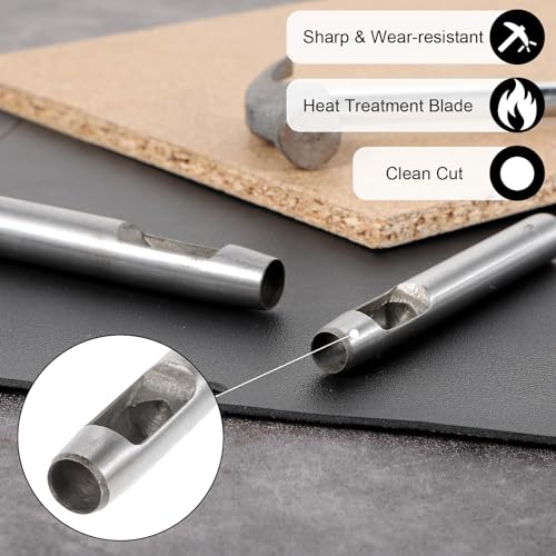 22Pcs Leather Hole Punch Tool 0.5-12mm Circle Hole Punch