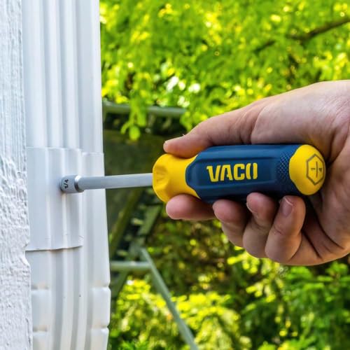 VACO VAC7070 7-Piece SAE Nut Driver Set, Laser Etched Sizes, Magnetic Tip, Hollow Shaft and Comfort Grip for Precise Hex Nut Driving