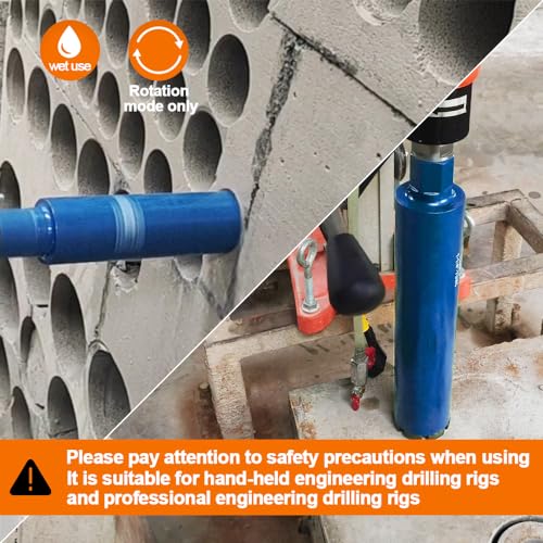 Wet Diamond Core Drill Bits 2 1/2"/63mm - BRSCHNITT Concrete Core Drill Bit, 1-1/4-7" Thread Core Bit Turbo Laser Welded Segments with Rebar, Brick, Block, Masonry, Stone 1 1/2"(63mm)