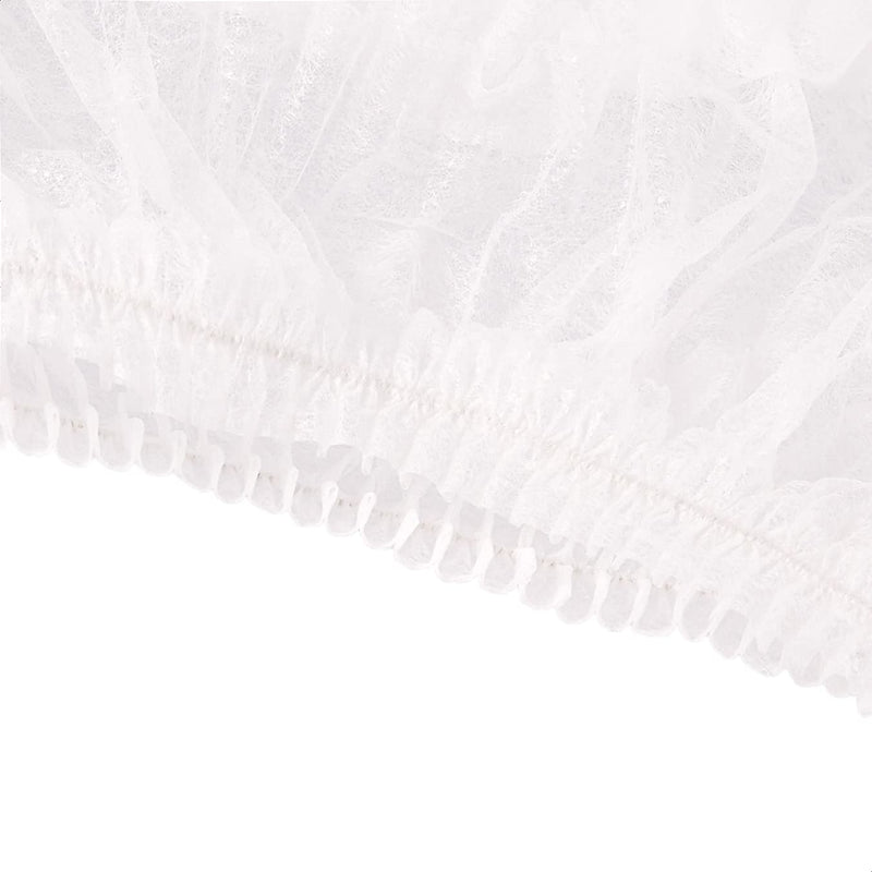 Kinbontop Premium White Hair Caps, Hygienic Disposable Non-Woven Material Caps - White (Pack of 100) 21'
