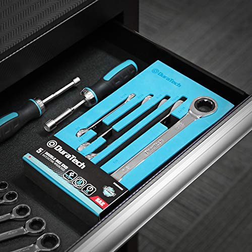 DURATECH Double Box End Ratcheting Wrench Set, SAE, 5-Piece, 5/16" to 7/8" 5-Piece Wrench Set, SAE, with EVA