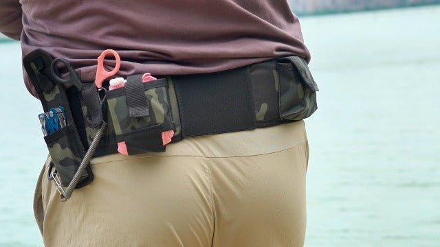 RUNCL Utility Belt, Simple Waist Pack or 10-in-1 Modular Tool Belt for Airsoft, Hiking, Camping and Outdoor Use Jungle Camo