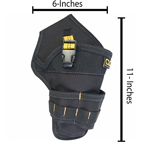 Custom Leathercraft IP489X Suede Tool Bag & Poly Web Belt + CLC Deluxe Cordless Poly Drill Holster