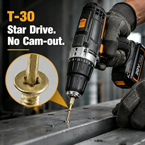 100 PCS #14 x 2-3/4" Trailer Deck Screws Star Drive Self Tapping