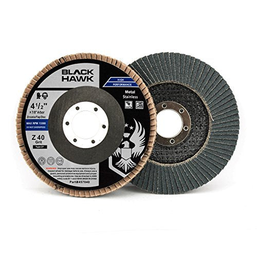BHA 4.5" x 7/8" T27 Grinding and Sanding Flap Discs, 40 Grit - 10 Pack