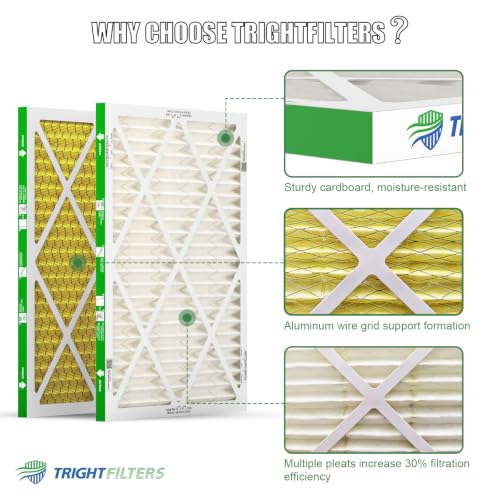 TRIGHTFILTERS 16x20x1 Air Filter 4 Pack, MERV 11 Dust & Pet Dander Defense 16x20x1-4pack