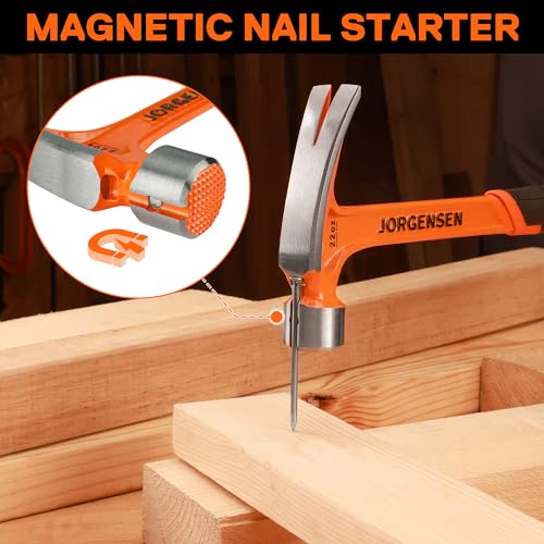 JORGENSEN 22 oz One-piece Forged Framing Claw Hammer with Nail Holder