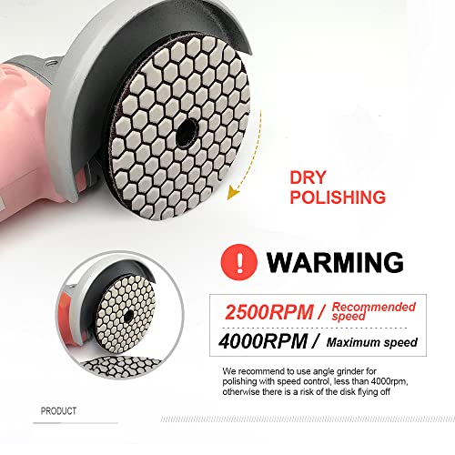 SHDIATOOL Dry Diamond Polishing Pads 4 Inch Set and Core Drill Bits 1-3/8 Inch