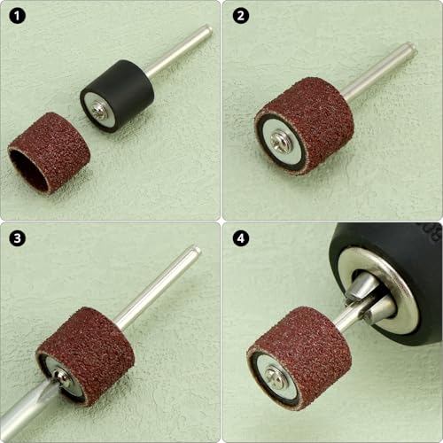QWORK 531-Piece Sanding Sleeve Set for Power Tools, Grit 80-600, Diameter 1/2 Inch, 3/8 Inch and 1/4 Inch, Ideal for DIY Projects