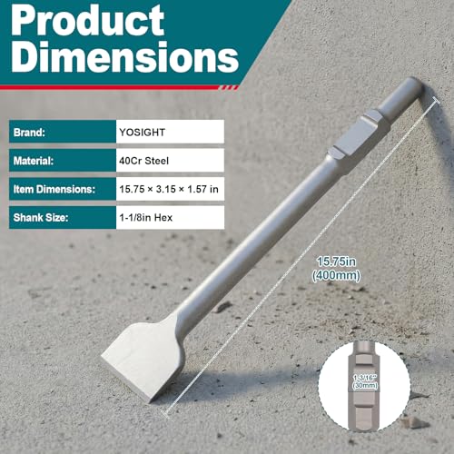 Wide Tile Chisel Bit Scrapping Chisel 65A Shank Hex