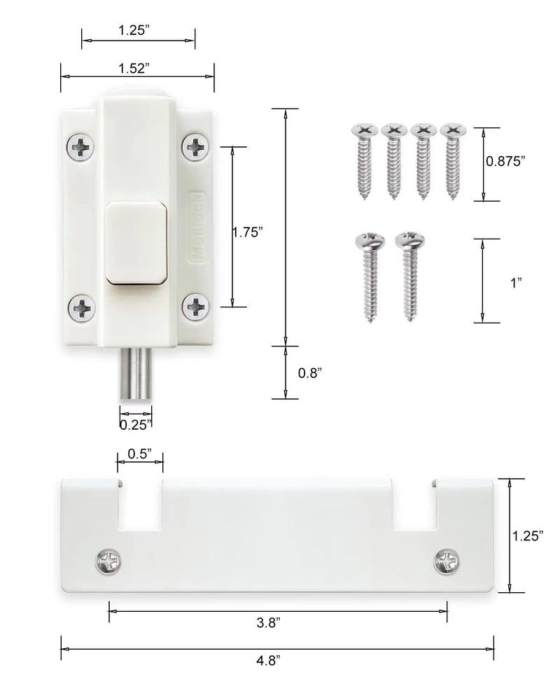 SDGINA Sliding Door Security Lock 2 Pack - Sliding Patio Door Lock for Glass Doors, Child Safety Foot Locks Sliding Glass Door Lock 2.0