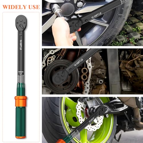 3/8" Click Torque Wrench, 10-100 Ft-Lb, 72-Tooth, ±3% Accuracy 10-100 ft.lb（3/8-Inch）