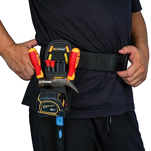 MELOTOUGH 1 PCS Tool Belt Suspenders Construction Bag Suspenders Padded Work belt Suspenders + Small Tool Pouch with Belt Clip,Small Tool Holder Pouch