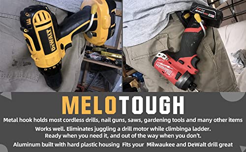 MELOTOUGH Tool Holster Cordless Drill Holster/Hook Single + 1 PCS Work Belt Suspender Tool Belt Suspenders Bag Suspenders for Men Heavy Duty with Gel Shoulder Pad