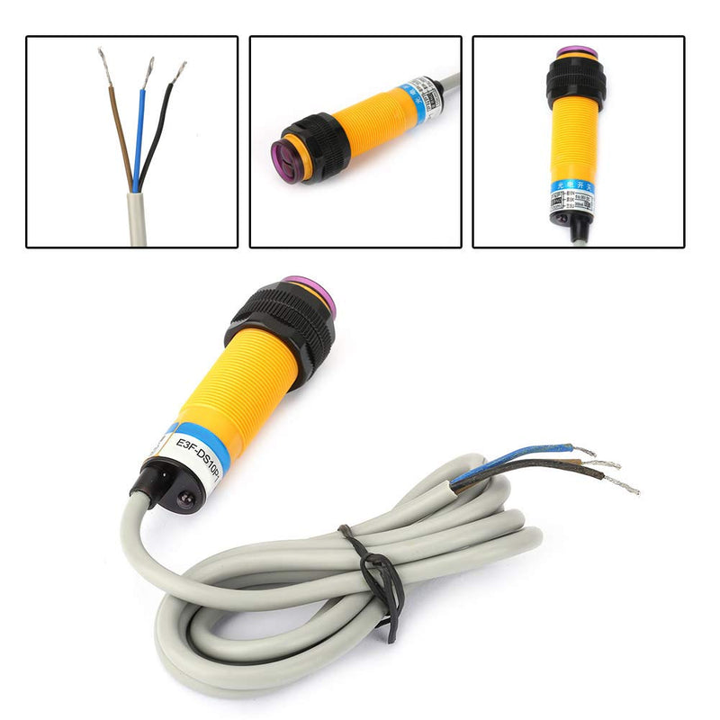 E3F-DS10P1 Infrared light barrier 10 cm inductive distance proximity sensor M18 infrared beam reflection light barrier sensor 3-wire PNP closer DC 6-36V